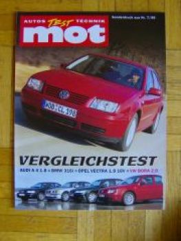 mot 7/1999 VW Bora 2.0 gegen A4 1.8 BMW 316i E46 Vectra 1.8 16V