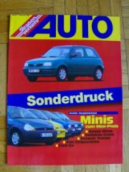 Auto Straßenverkehr 25/1996 Nissan Micra gegen Ka Cuore Twingo C