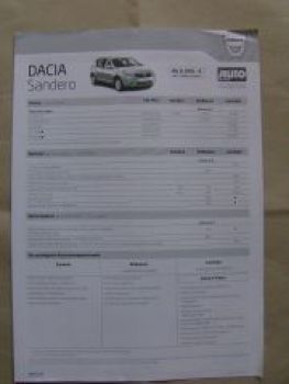 Dacia Sandero Preisliste 1.Mai 2011 NEU