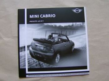 BMW Mini Preisliste Cabrio One +Cooper +S+SD Juli 2011