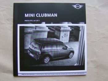 BMW Mini Preisliste Clubman +Cooper S +D +SD R55 Juli 2011