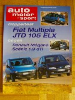 AMS 4/1999 Fiat Multipla JTD 105 ELX gegen Renault Megane Scenic