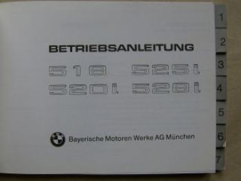 518 520i 525i 528i März 1981 E28 Betriebsanleitung