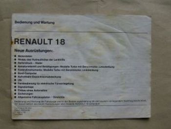 Renault 18 Bedienung und Wartung Juni 1983