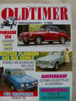 Oldtimer Magazin 1/1992 Volvo Amazon, Porsche 356, Renault R8