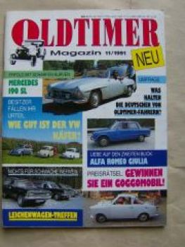 Oldtimer Magazin 11/1991 Leichenwagen Treffen, Mercedes 190SL