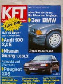 KFT 7/1991 Audi 100 2,0E, BMW E36 E30, Cio 1,9D, 205XL