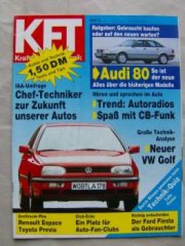 KFT 9/1991 Renault Espace, Audi 80 B4,Porsche 968
