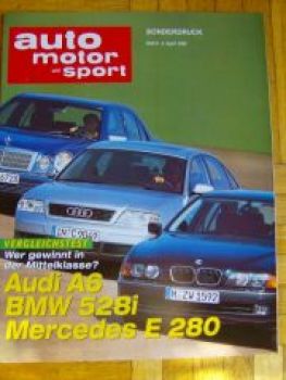 AMS 8/1997 BMW 528i E39 vs. Audi A6 Mercedes vs. E280 W210