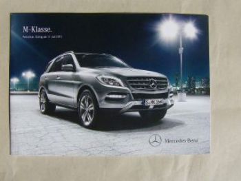 Mercedes Benz Preisliste M-Klasse BR166 11.Juli 2011 NEU