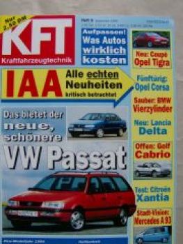 KFT 9/1993 VW Golf III Cabrio, Passat 35i,BMW 316i 318i E36