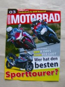 Motorrad 3/2010 Vergleich BMW K 1300S vs. Honda VRF 1200 F