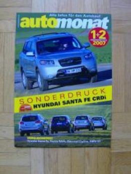 automobil 1+2/2007 Hyundai Santa FE CRDi gegen RAV4 Captiva BMW