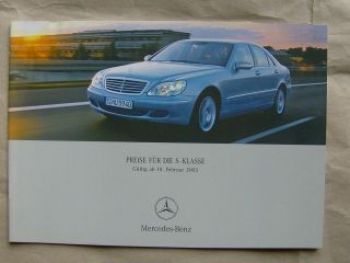 Mercedes Benz Preisliste S-Klasse W220 10.Februar 2003 +AMG