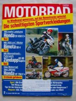 Motorrad 2/1983 Honda CX 650E, Binota SB4, Zündapp KS80 Super