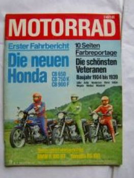 Motorrad 21/1978 BMW R100 RT,Yamaha RS100, Honda CB650
