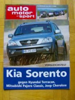 AMS 21/2002 Kia Sorento vsHyundai Terracan, Mitsubishi Pajero Cl
