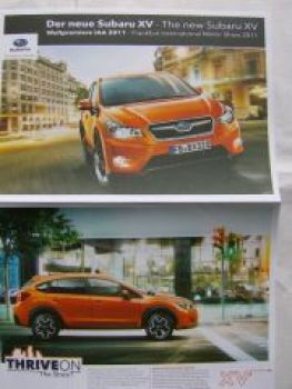 Subaru XV Prospekt Weltpremiere auf der IAA 2011 Frankfurt