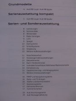 Audi R8 Coupè Spyder Dezember 2011 NEU