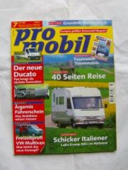 pro mobil 7/1999 Laika Ecovip 400i, VW T4 Multivan,Fiat Duacato
