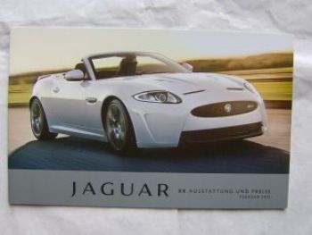 Jaguar XK Ausstattung & Preise Februar 2012 +XKR +XKR-S