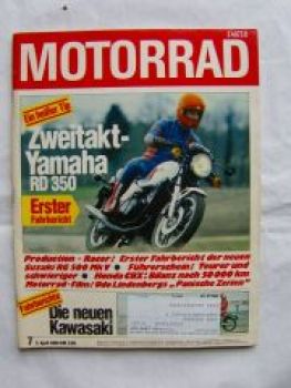 Motorrad 7/1980 Yamaha RD350,Kawasaki KLX250,Z400J, Honda CBX