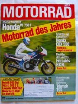 Motorrad 26/1982 Honda VF750F, Honda CBX 550 Dauertest,Hercules