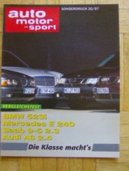 AMS 20/1997 BMW 523i E39 gegen E240 W210 Saab 9-5 2.3 A6 2.4