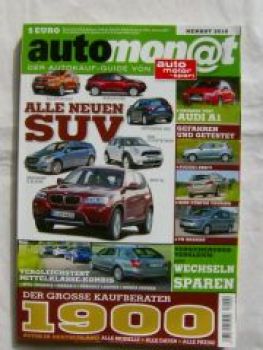 automonat Herbst 2010 Kaufberater 1900 Autos in Deutschland