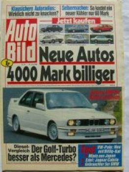 Auto Bild 25/1986 M3 E30,Jaguar XJ SC V12,190D W201,E12