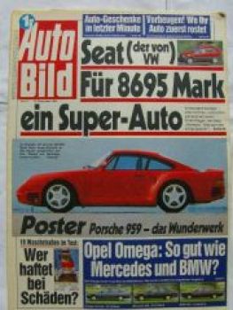 Auto Bild 51/1986 Porsche 959,Seat Marbella,BMW 520i E28