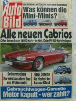 Auto Bild 17/1987 L&H Mini Cabrio,R9 GTD,Opel Omega 3000