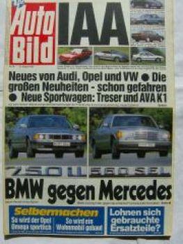 Auto Bild 36/1987 BMW 750iL E32 vs. 560SEL W126,AVA K1,VW T3