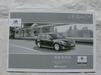 Subaru Legacy Preisliste Januar 2012 NEU