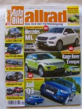 Auto Bild allrad 9/2011 Audi Q3, Range Rover Evoque,ML,X5 4.0d E