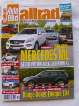 Auto Bild allrad 12/2011 ML W166 vs. X5 E70 vs. Touareg,Evoque T