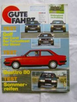 Gute Fahrt 3/1984 Golf Carat, Audi 80 Quattto Typ81,Dennert