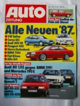 Auto Zeitung 25/1986 BMW 318i E30 vs. Audi 80 1.9E vs. 190E W201