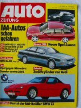 Auto Zeitung 18/1987 BMW 635 CSI E24,BX 19GTI 16V, Z1,Senator 3.