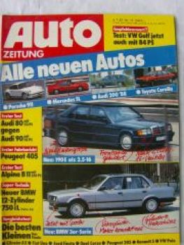 Auto Zeitung 15/1987 BMW 3er E30,190E 2.5-16,Audi 80 vs. 90