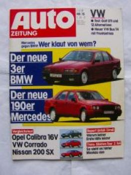 Auto Zeitung 15/1990 Opel Calibra 16V,VW Corrado,200SX,VW T4