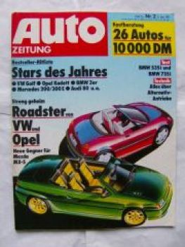 Auto Zeitung 2/1990 BMW 535i E34,735i E32,Porsche 911 C2