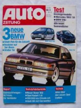 Auto Zeitung 11/1990 BMW 316i M40,190E 1.8,Rover 100,Kadett 1.4i