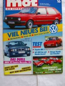 mot 16/1987 BMW 750iL E32 vs. 560SEL W126,Toyota MR2