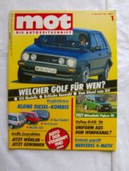 mot 1/1987 Pajero TD,Kadett Caravan vs. Escort Turnier vs. Mazda