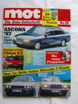 mot 20/1986 BMW 7er E32 vs. W126,AX,323 GLX Kombi,928  S4