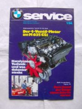 BMW service 1/1984 M635CSi M88,Katalysator Technik,524td E28