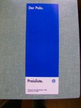 VW Preisliste Polo +Colour Concept +Highline 6N 1999