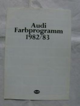 Audi Farbprogramm 1982/83 Prospekt Mai 1982