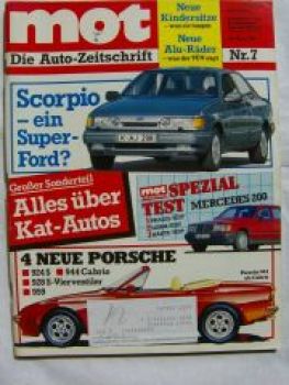 mot 7/1985 Mercedes 200 W12 Spezial,Subaru XT Turbo 4WD